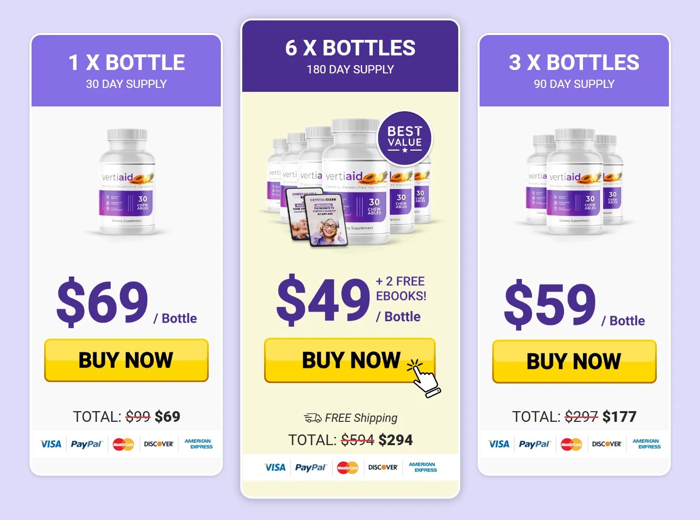 vertiaid pricing list
